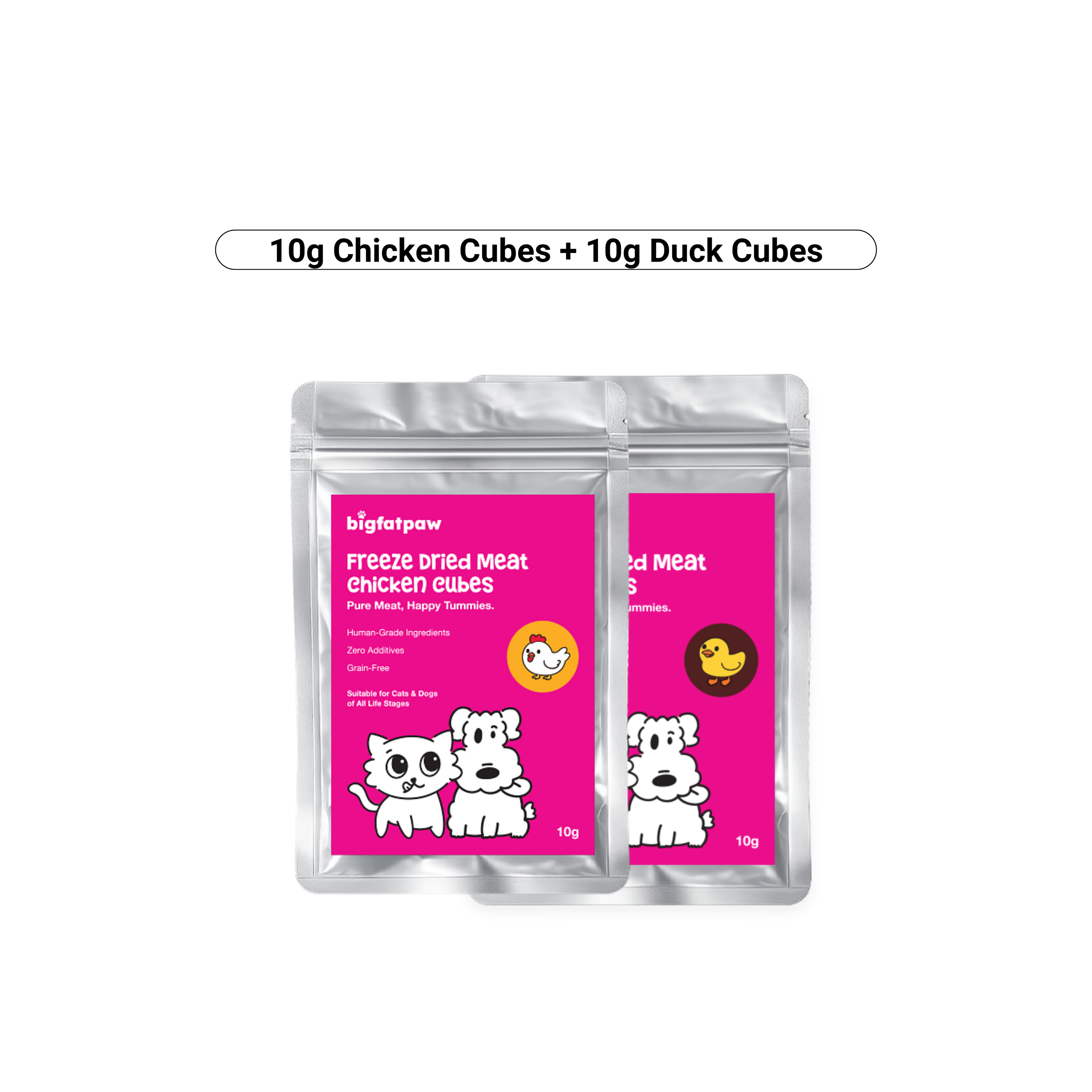 bigfatpaw Furrbite  Freeze Dried Chicken Cube & Duck Cube (100g)