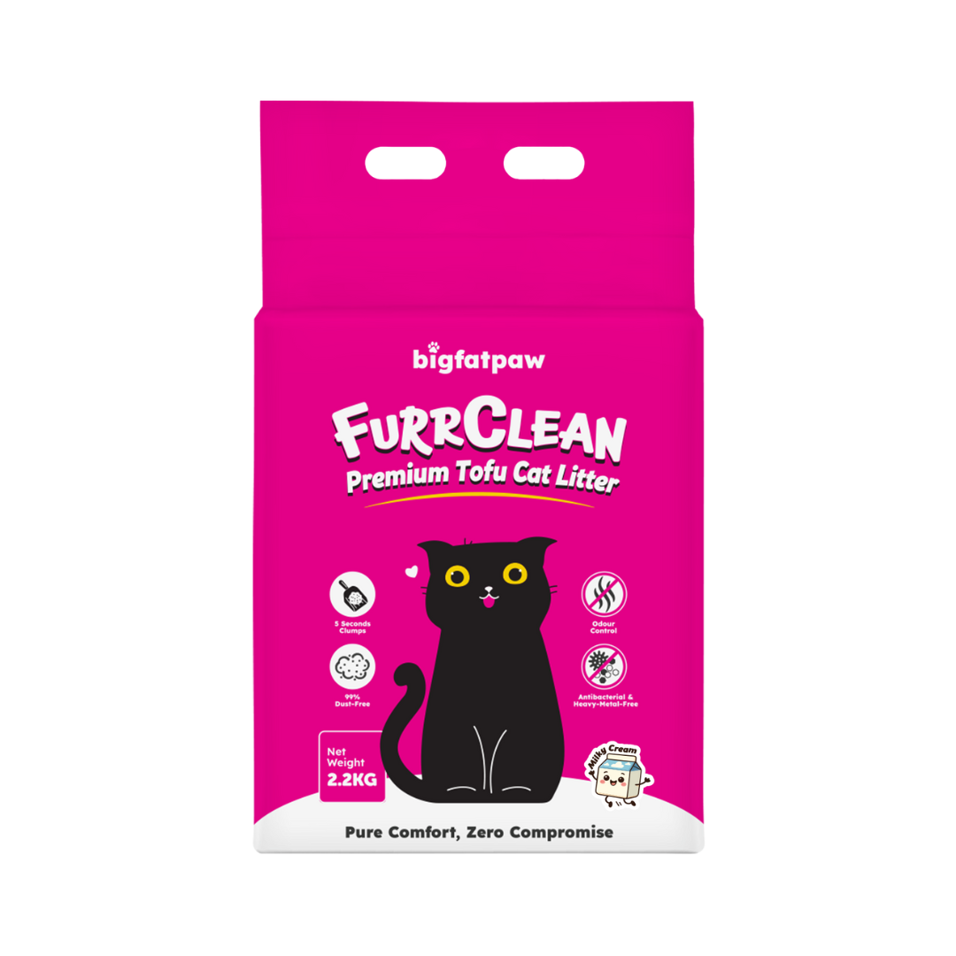 [Carton Deal 4 x 2.2kg] bigfatpaw FurrClean Premium Tofu Cat Litter 2.2KG