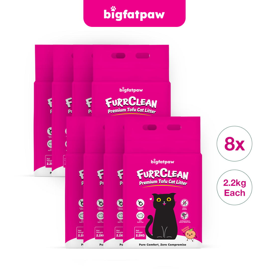 [Carton Deal 8 x 2.2kg] bigfatpaw FurrClean Premium Tofu Cat Litter 2.2KG
