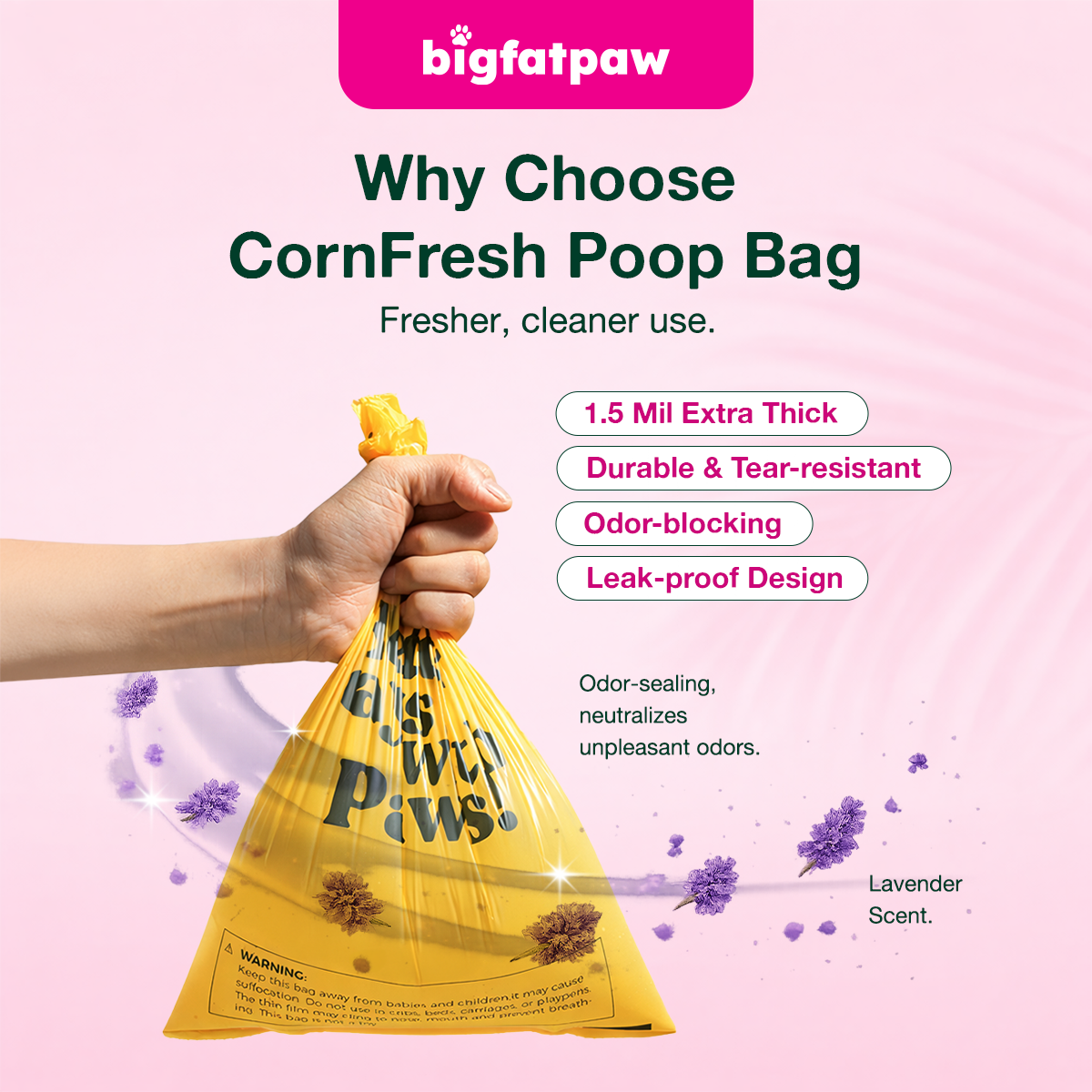 bigfatpaw FurrClean CornFresh Pet Dog Poop Bag Partially Biodegradable