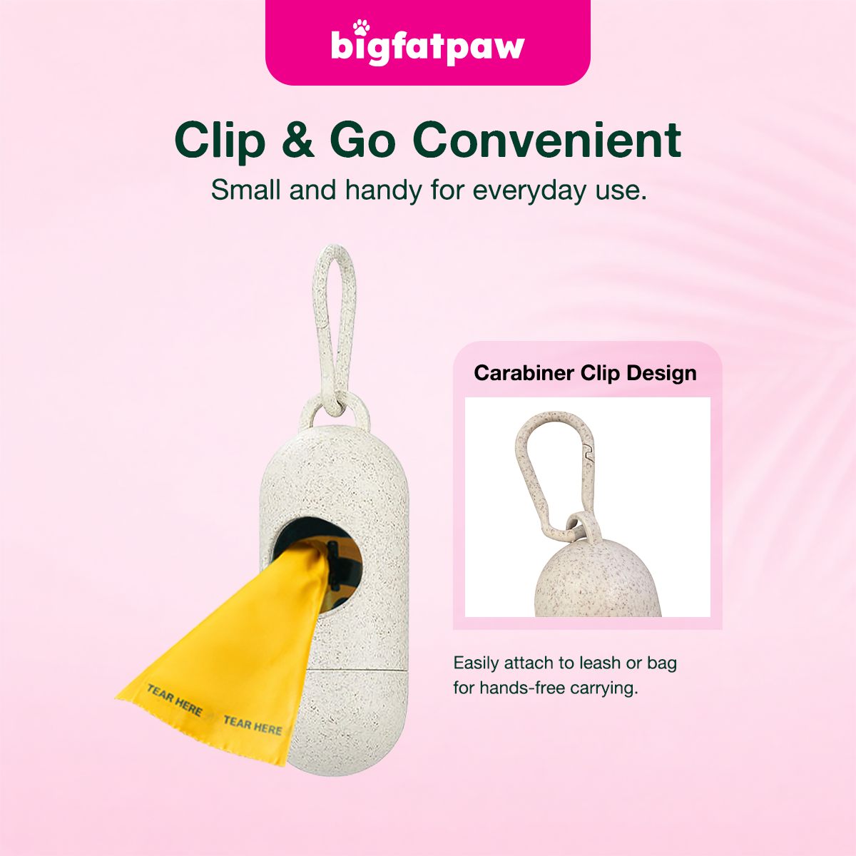 bigfatpaw FurrGear Wheat Straw Poop Bag Holder Dispenser
