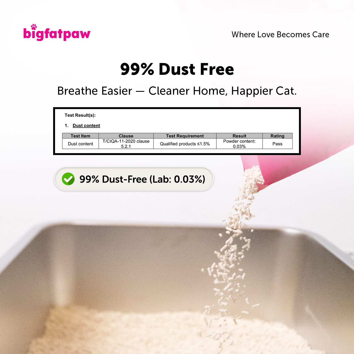 bigfatpaw FurrClean Premium Tofu Cat Litter 2.2KG