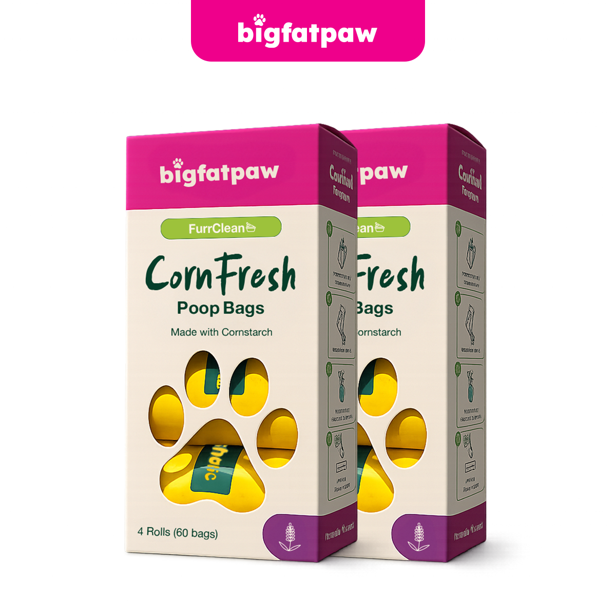 bigfatpaw FurrClean CornFresh Pet Dog Poop Bag Partially Biodegradable