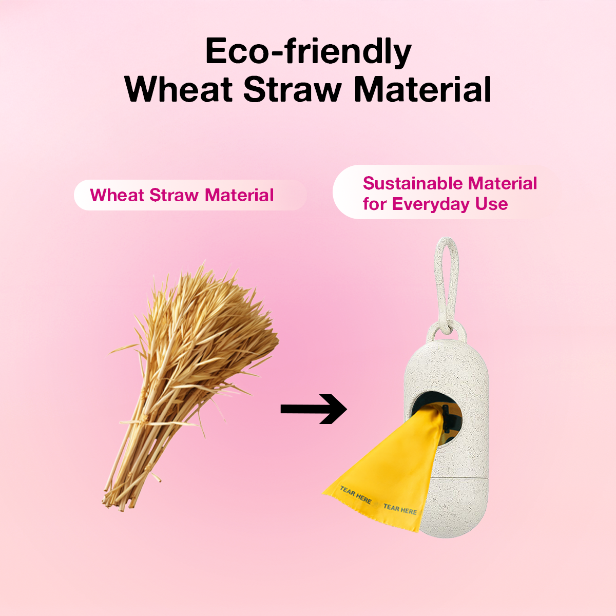 bigfatpaw FurrGear Wheat Straw Poop Bag Holder Dispenser