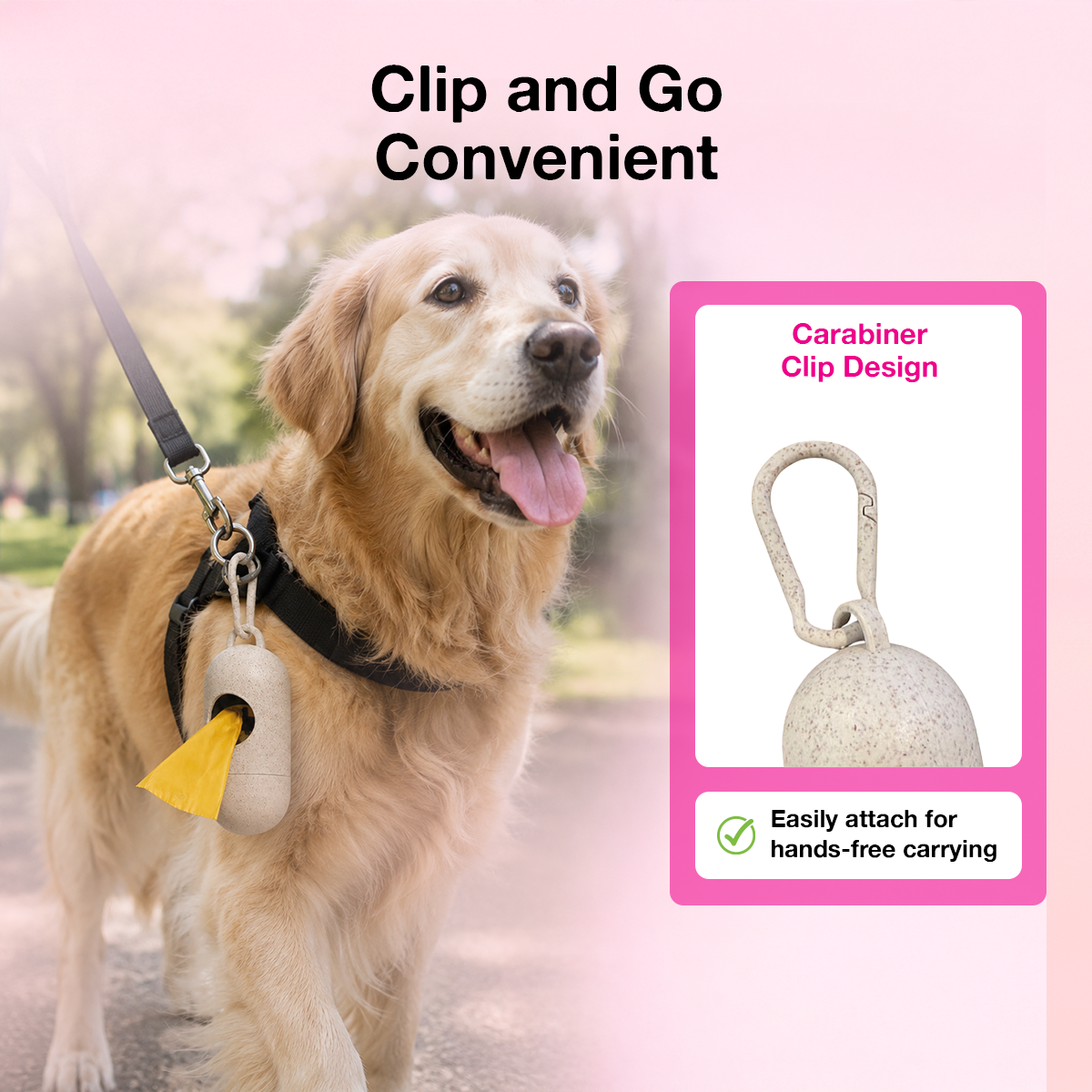bigfatpaw FurrGear Wheat Straw Poop Bag Holder Dispenser