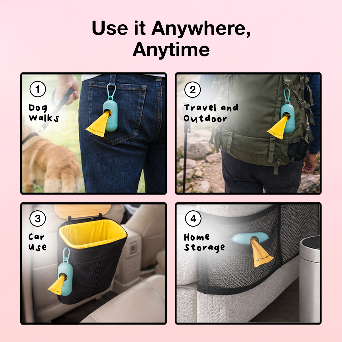 bigfatpaw FurrGear Wheat Straw Poop Bag Holder Dispenser