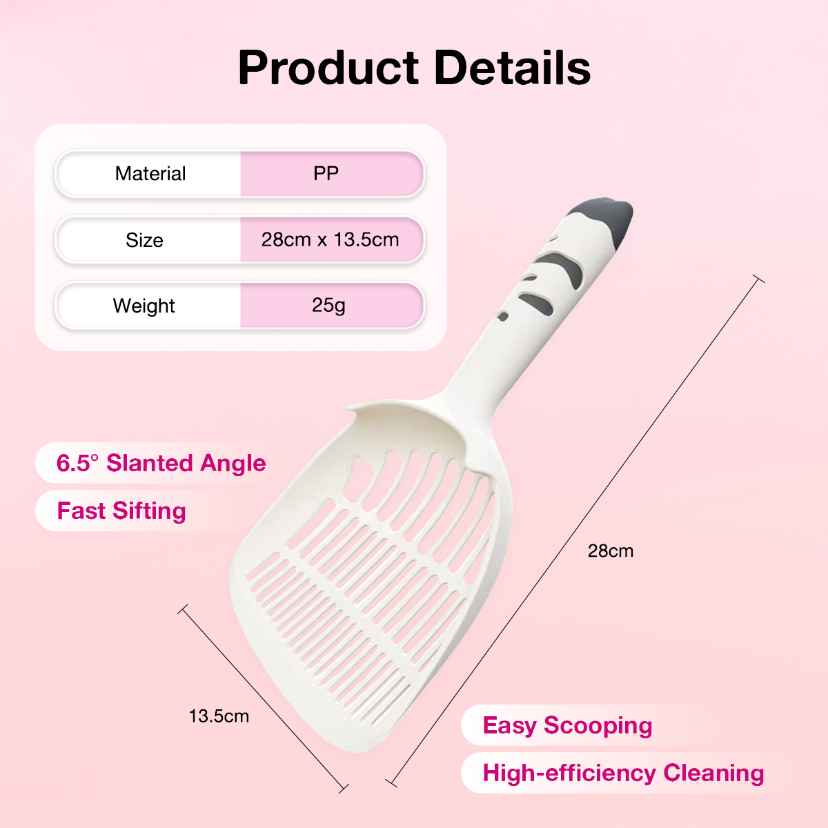 bigfatpaw Furrgear XXL Cat Litter Scoop – Large Plastic Cat Litter Shovel for Easy Cleaning